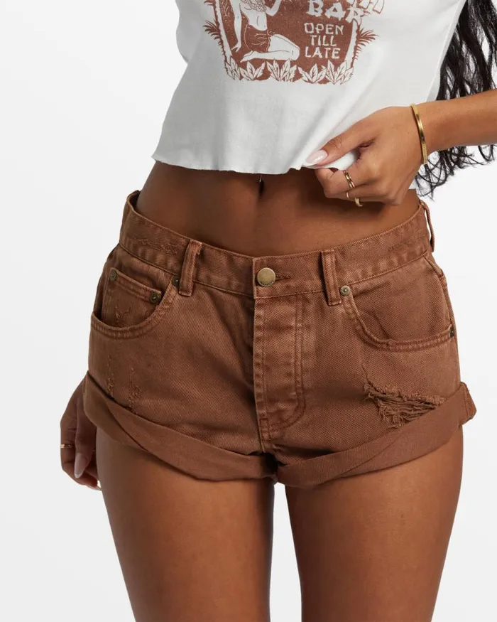 Billabong Shorts Get Low Short Denim Shorts Toasted Coconut 8211 Women Billabong Shorts Get Low Short Denim Shorts Toasted Coconut 8211 Women