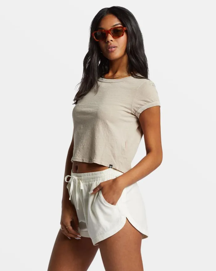 Billabong Shorts Road Trippin Elastic Waist Shorts Salt Crystal 8211 Women