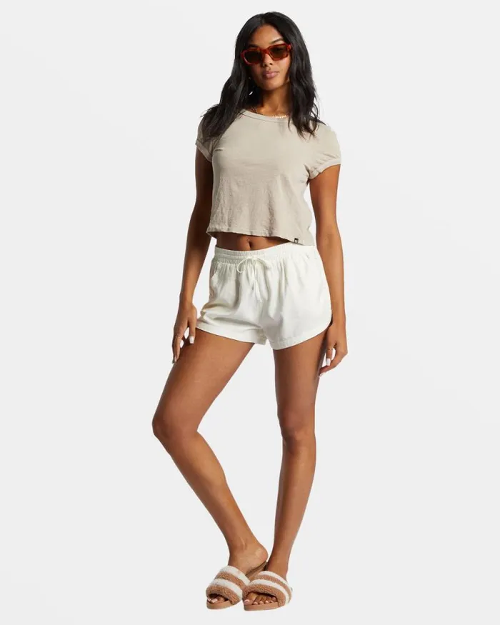 Billabong Shorts Road Trippin Elastic Waist Shorts Salt Crystal 8211 Women