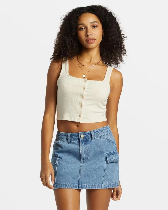 Billabong Skirts Hilary Denim Cargo Skirt Medium Blue Rinse 8211 Women