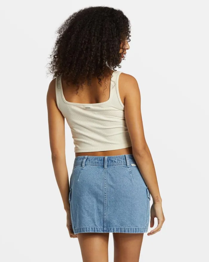 Billabong Skirts Hilary Denim Cargo Skirt Medium Blue Rinse 8211 Women