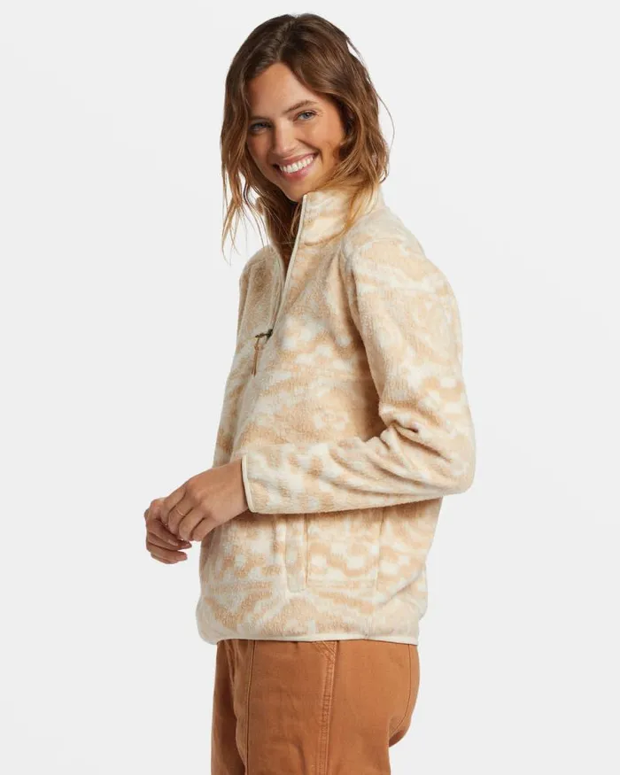 Billabong Sweatshirts and Fleece ADiv Boundary Mock 3 HalfZip Pullover Sweatshirt Wet Sand 8211 Women