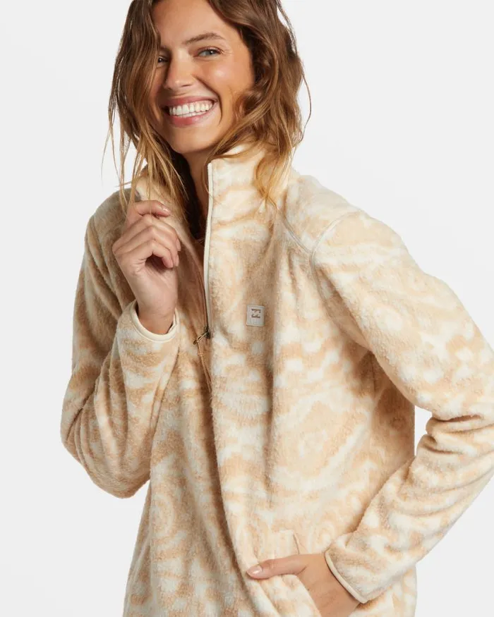 Billabong Sweatshirts and Fleece ADiv Boundary Mock 3 HalfZip Pullover Sweatshirt Wet Sand 8211 Women