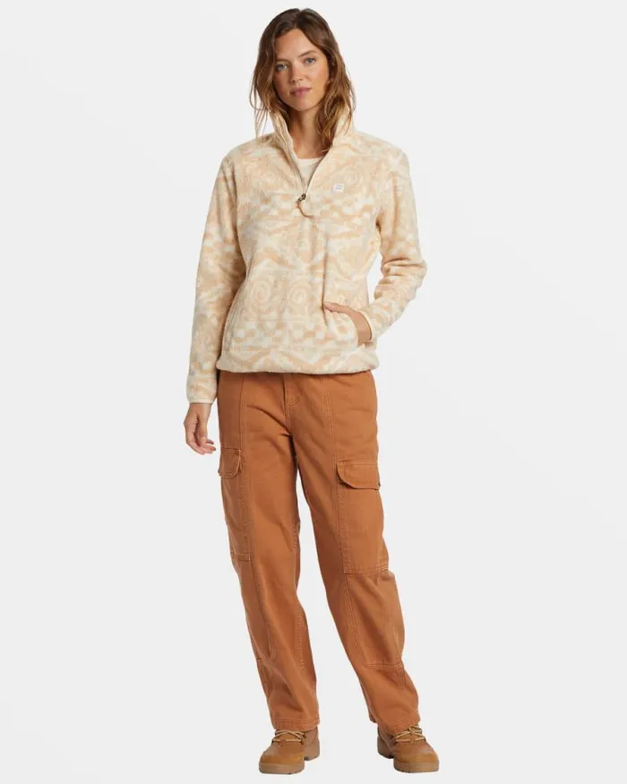 Billabong Sweatshirts and Fleece ADiv Boundary Mock 3 HalfZip Pullover Sweatshirt Wet Sand 8211 Women