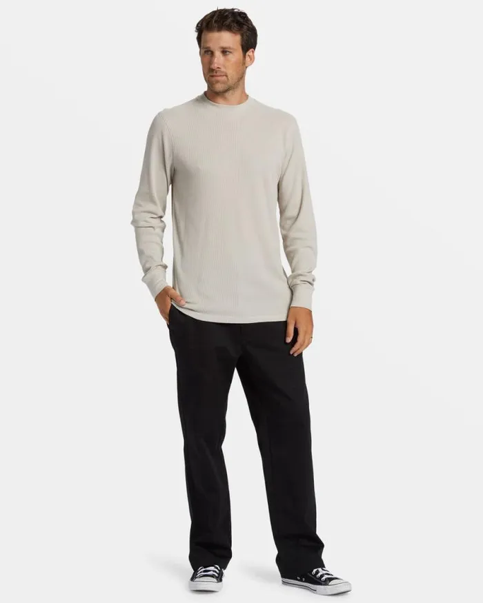Billabong TShirts Essential Long Sleeve Thermal Top Stone 8211 Men