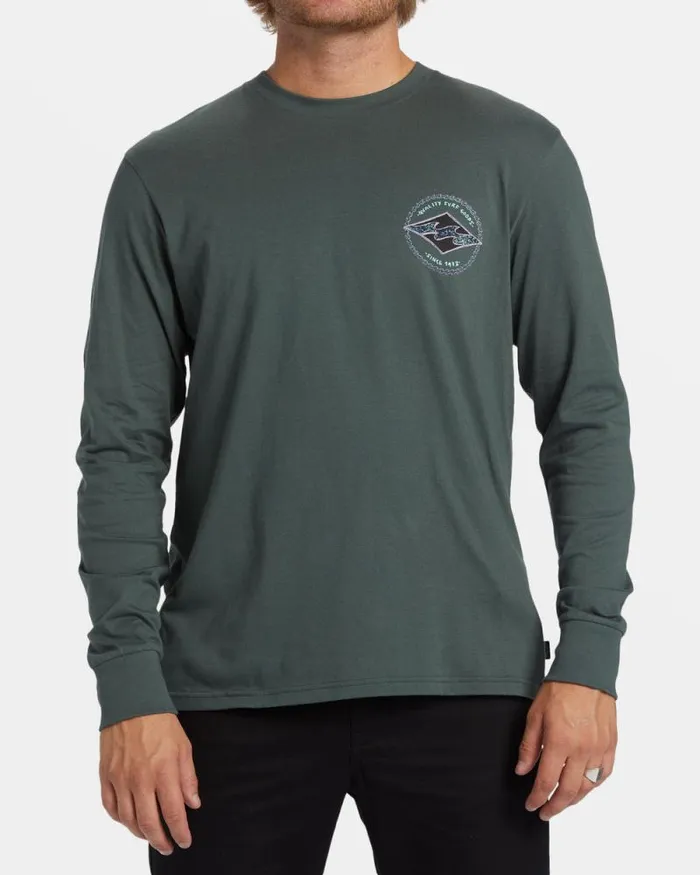 Billabong TShirts Rotor Diamond Long Sleeve Tshirt Slate Green 8211 Men