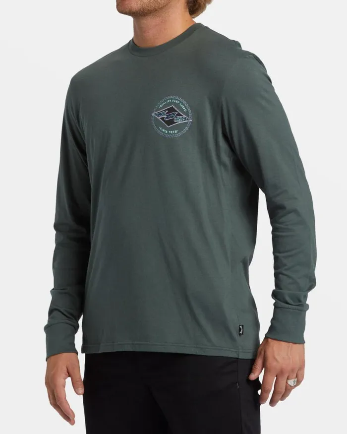 Billabong TShirts Rotor Diamond Long Sleeve Tshirt Slate Green 8211 Men
