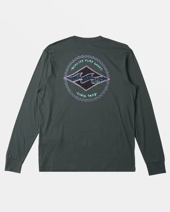 Billabong TShirts Rotor Diamond Long Sleeve Tshirt Slate Green 8211 Men