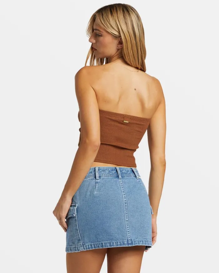 Billabong Tops Lennox Tube Fitted Bandeau Top Toasted Coconut 8211 Women