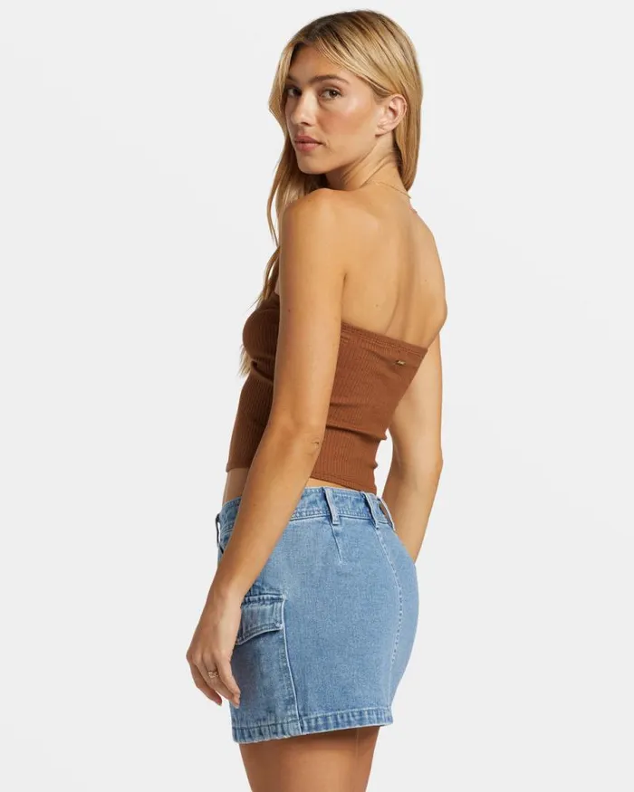 Billabong Tops Lennox Tube Fitted Bandeau Top Toasted Coconut 8211 Women