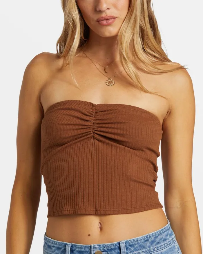 Billabong Tops Lennox Tube Fitted Bandeau Top Toasted Coconut 8211 Women