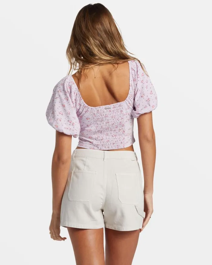 Billabong Tops Posy Crop Top Iced Lavender 8211 Women Billabong Tops Posy Crop Top Iced Lavender 8211 Women