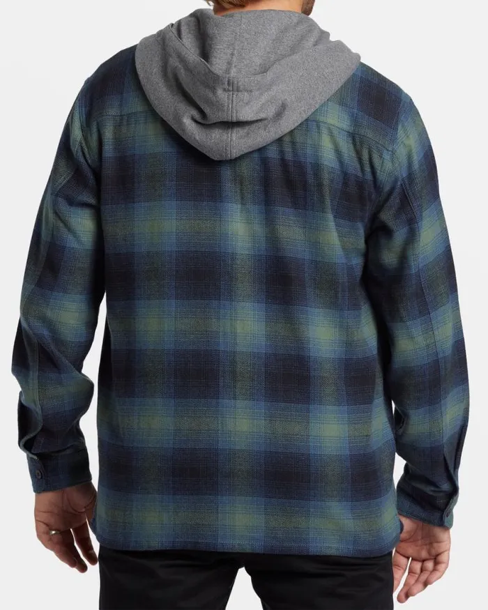 Billabong Wave Washed Essentials Baja Hooded Long Sleeve Flannel Shirt Fern 8211 Men Billabong Wave Washed Essentials Baja Hooded Long Sleeve Flannel Shirt Fern 8211 Men