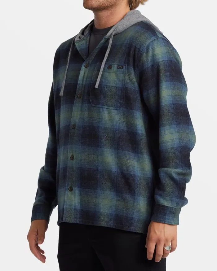Billabong Wave Washed Essentials Baja Hooded Long Sleeve Flannel Shirt Fern 8211 Men Billabong Wave Washed Essentials Baja Hooded Long Sleeve Flannel Shirt Fern 8211 Men