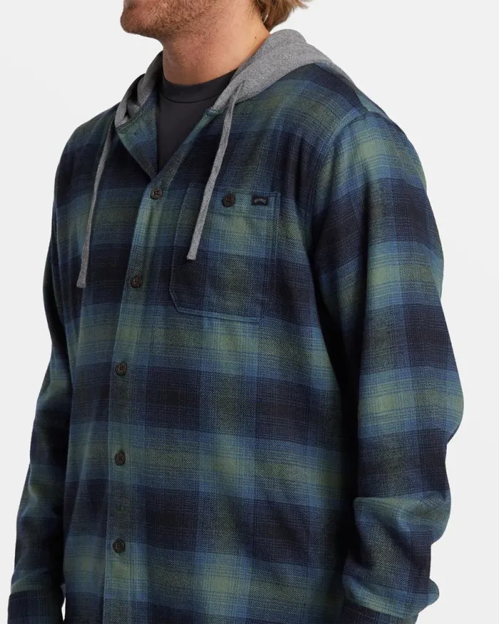 Billabong Wave Washed Essentials Baja Hooded Long Sleeve Flannel Shirt Fern 8211 Men Billabong Wave Washed Essentials Baja Hooded Long Sleeve Flannel Shirt Fern 8211 Men