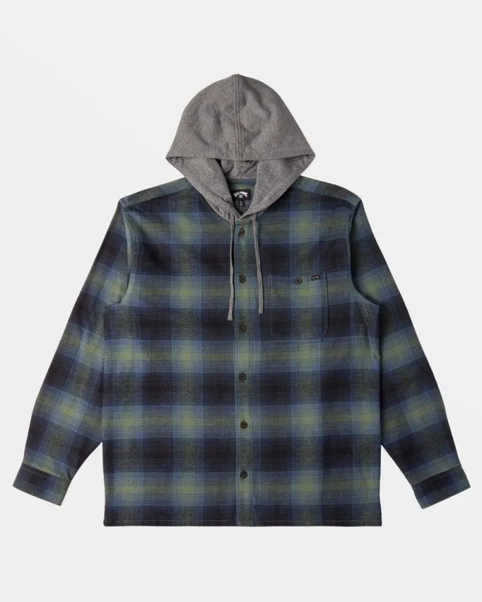 Billabong Wave Washed Essentials Baja Hooded Long Sleeve Flannel Shirt Fern 8211 Men Billabong Wave Washed Essentials Baja Hooded Long Sleeve Flannel Shirt Fern 8211 Men