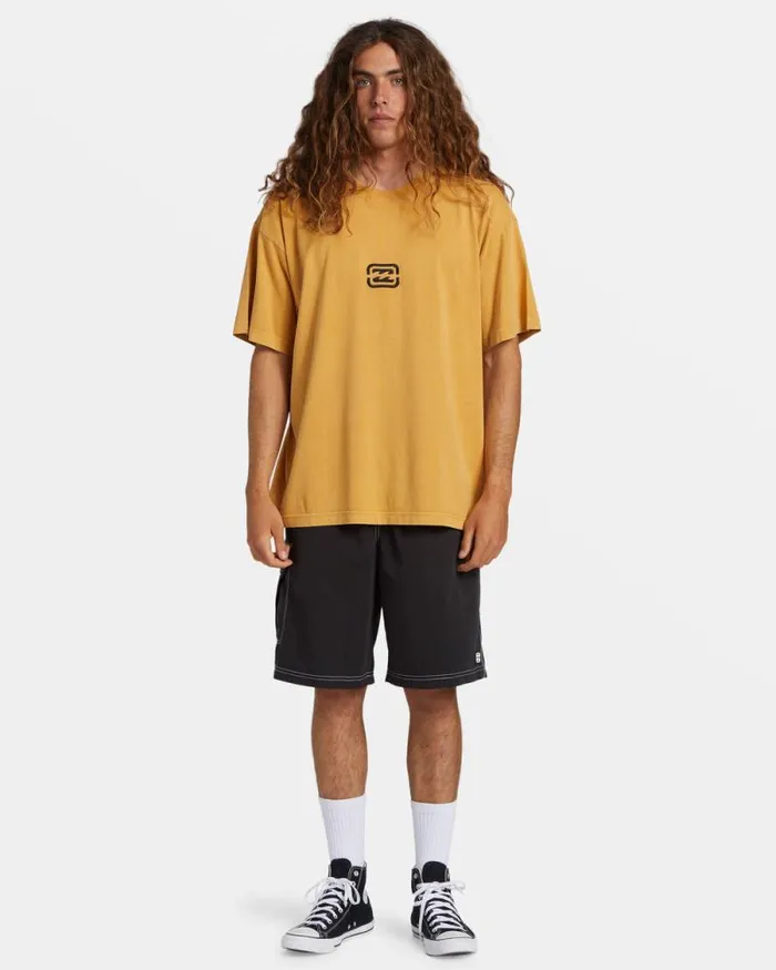 Billabong Wave Washed Essentials Bracket Wave OG TShirt Mustard 8211 Men Billabong Wave Washed Essentials Bracket Wave OG TShirt Mustard 8211 Men