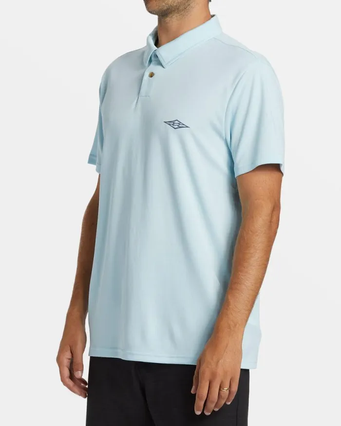 Billabong Wave Washed Essentials Offshore Short Sleeve Polo Tshirt Coastal 8211 Men