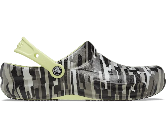 Bistro Graphic Work Clog Black Lime Men Crocs Clogs