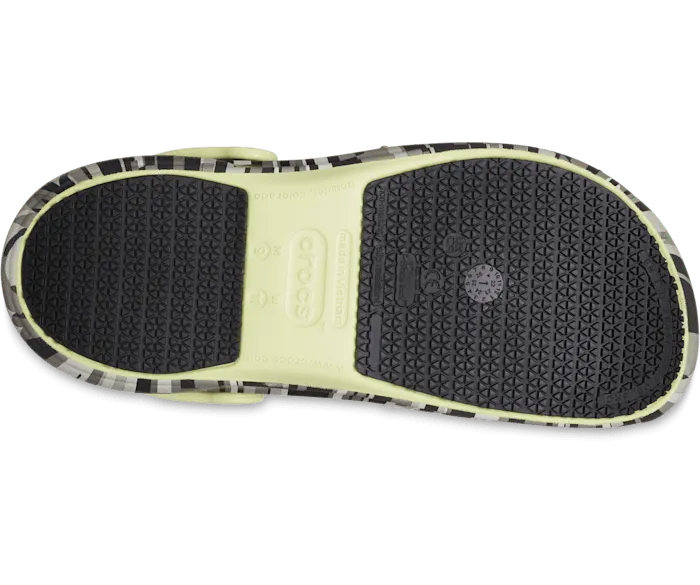 Bistro Graphic Work Clog Black Lime Men Crocs Clogs