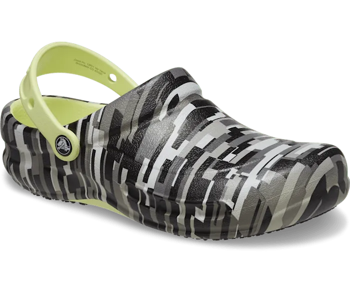 Bistro Graphic Work Clog Black Lime Men Crocs Clogs