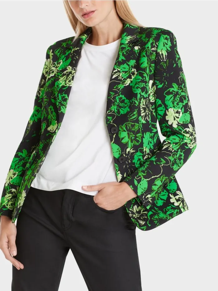 Blazer Damen Marc Cain Blazer Mit Flower Print Dark Apple Green