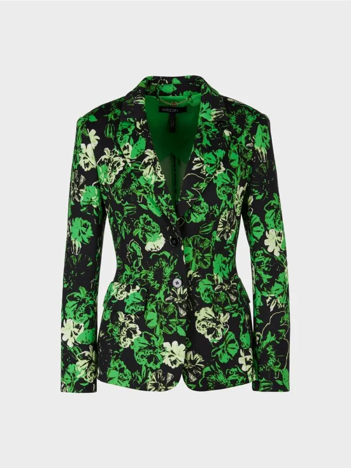 Blazer Damen Marc Cain Blazer Mit Flower Print Dark Apple Green