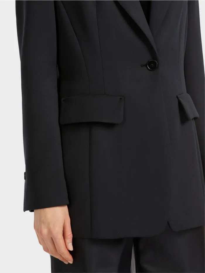 Blazer Damen Marc Cain Figurnaher Blazer Mit Ziertaschen Black