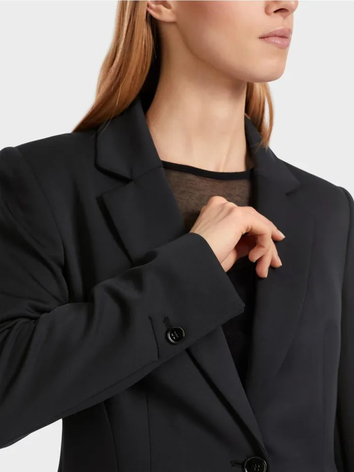 Blazer Damen Marc Cain Figurnaher Blazer Mit Ziertaschen Black