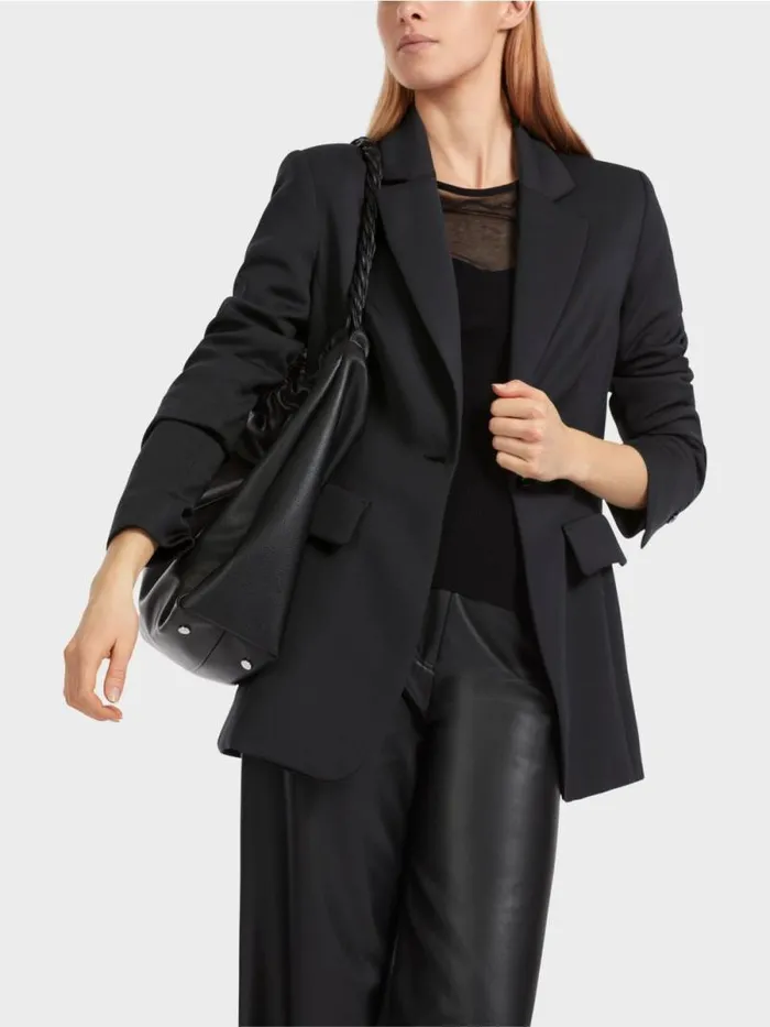 Blazer Damen Marc Cain Figurnaher Blazer Mit Ziertaschen Black