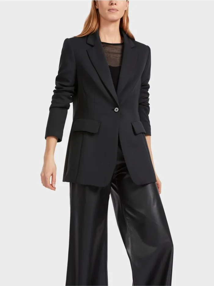 Blazer Damen Marc Cain Figurnaher Blazer Mit Ziertaschen Black