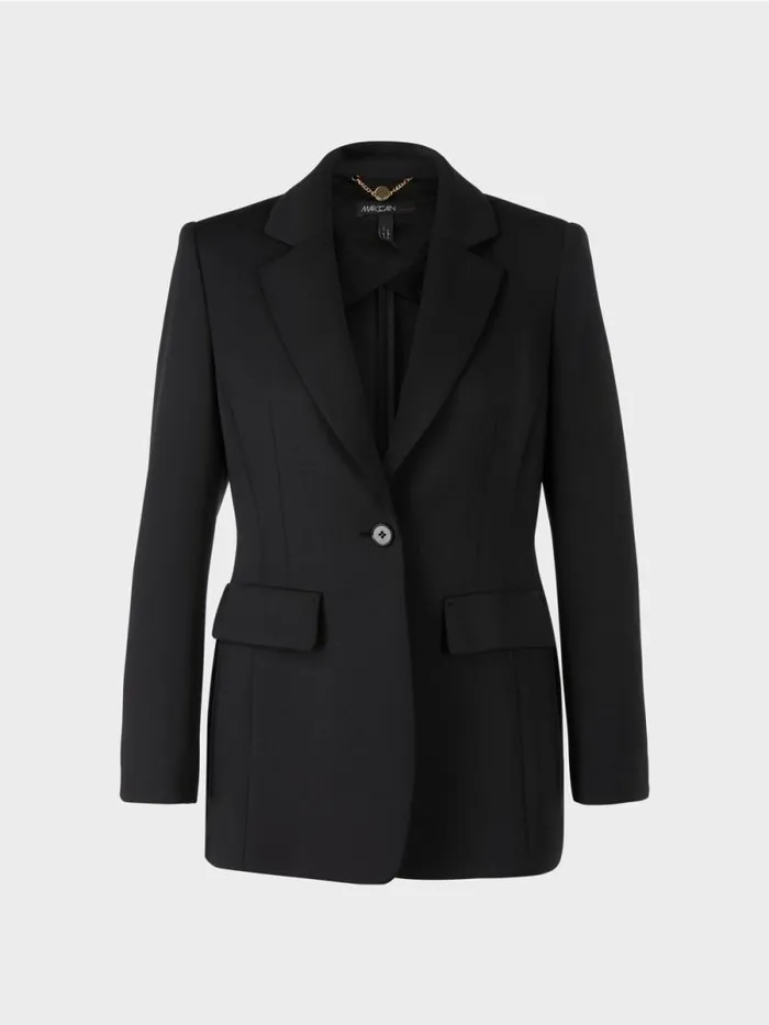 Blazer Damen Marc Cain Figurnaher Blazer Mit Ziertaschen Black