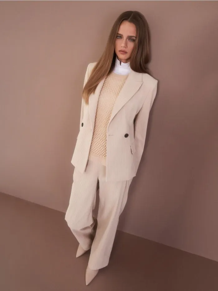 Blazer Damen Marc Cain Krpernaher Blazer Aus Cord Soft Blossom