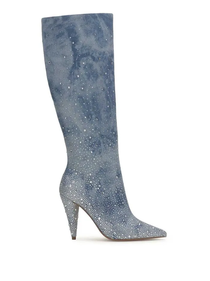Boots and Booties Shoes Jessica Simpson Maryeli Embellished Boot In Tie Dye Denim