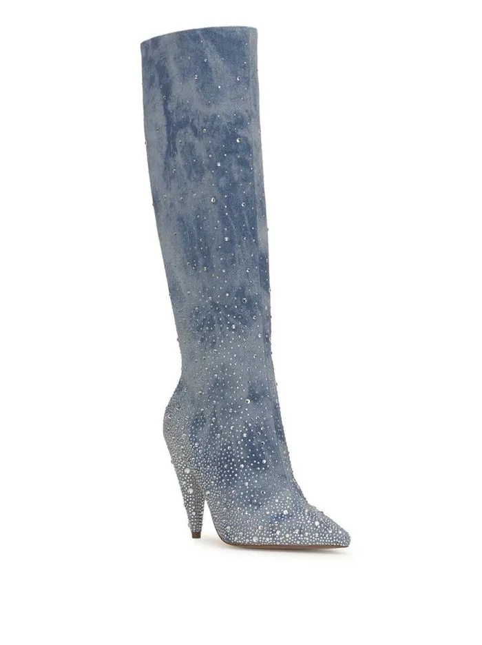 Boots and Booties Shoes Jessica Simpson Maryeli Embellished Boot In Tie Dye Denim