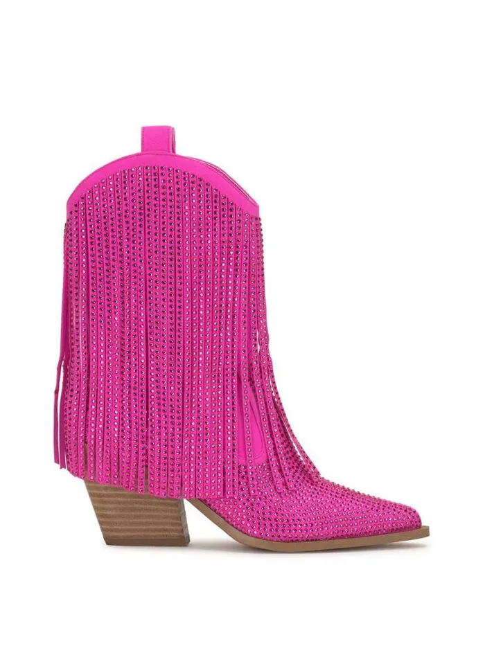 Boots and Booties Shoes Jessica Simpson Paredisa Fringe Bootie In Valley Pink