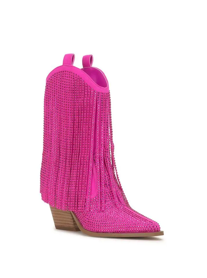 Boots and Booties Shoes Jessica Simpson Paredisa Fringe Bootie In Valley Pink