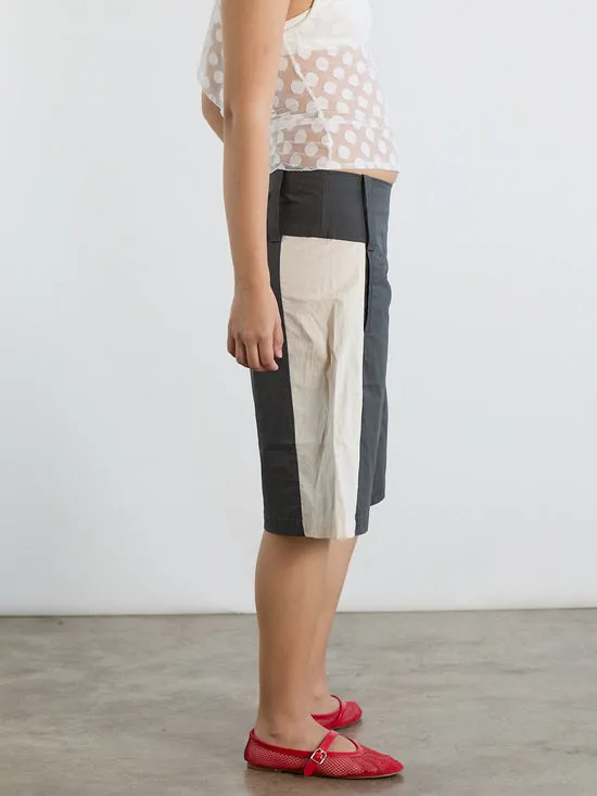 Bottoms Women Lisa Says Gah Paneles Short Charcoal Stripe