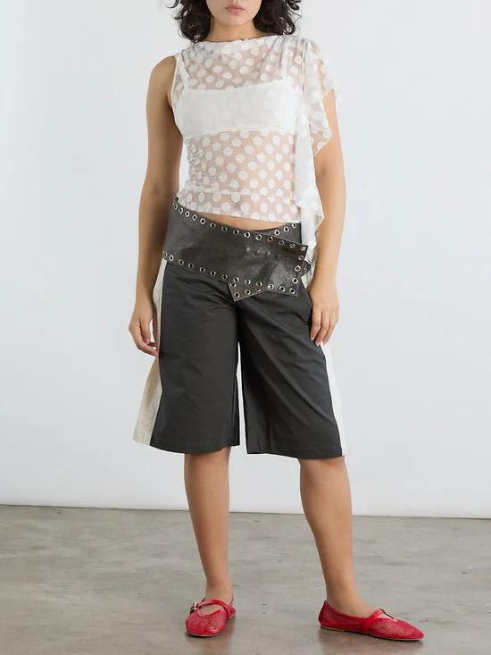 Bottoms Women Lisa Says Gah Paneles Short Charcoal Stripe