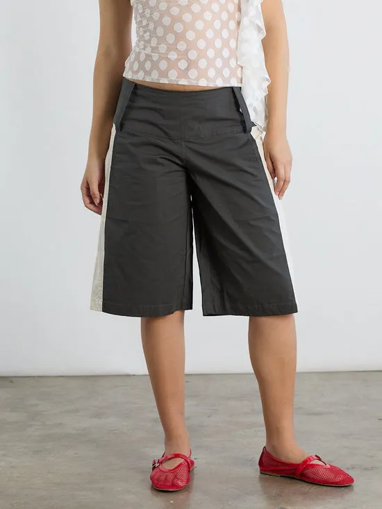 Bottoms Women Lisa Says Gah Paneles Short Charcoal Stripe