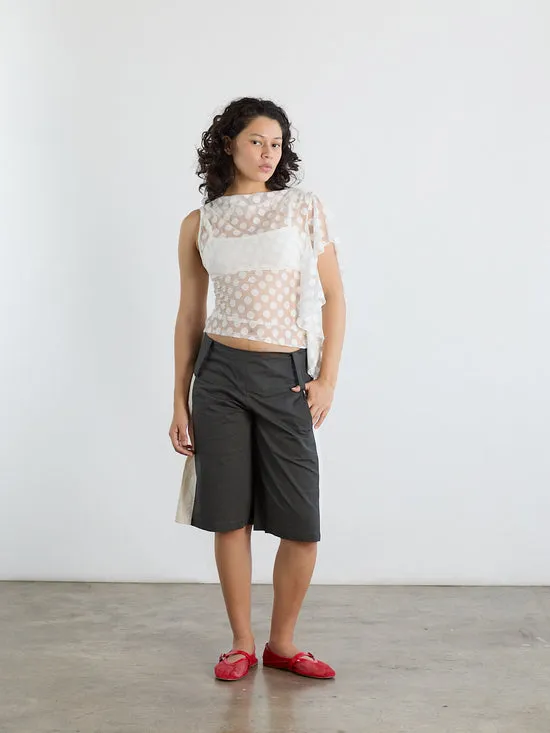 Bottoms Women Lisa Says Gah Paneles Short Charcoal Stripe