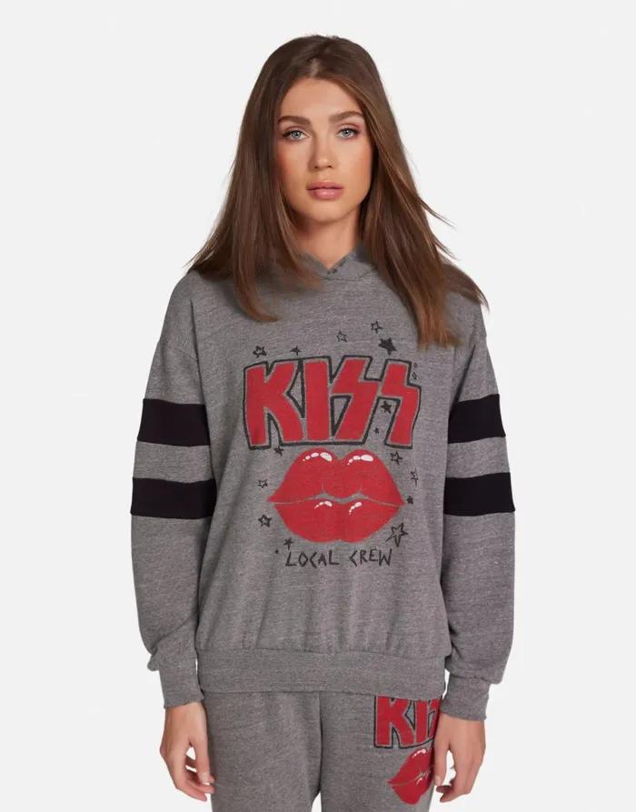 Breezy KISS Local Crew Heather Greyblack Women039s Lauren Moshi Hoodies
