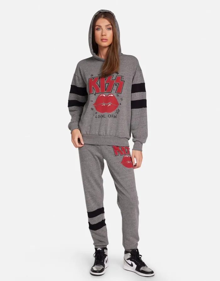 Breezy KISS Local Crew Heather Greyblack Women039s Lauren Moshi Hoodies