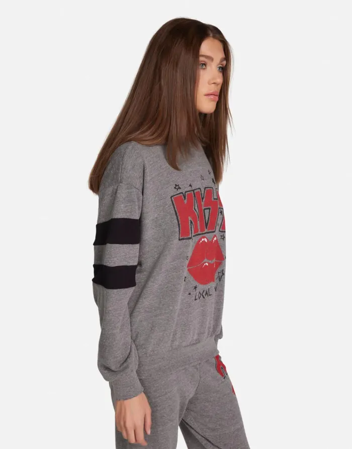 Breezy KISS Local Crew Heather Greyblack Women039s Lauren Moshi Hoodies