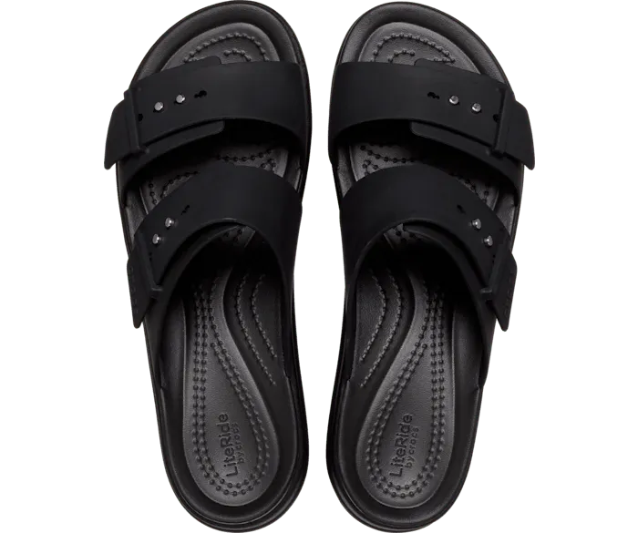 Brooklyn Buckle Black Women Crocs Sandals