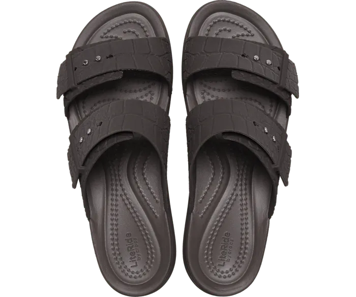 Brooklyn Croco Buckle Espresso Women Crocs Sandals