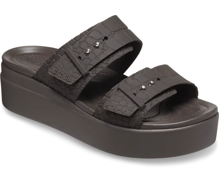 Brooklyn Croco Buckle Espresso Women Crocs Sandals