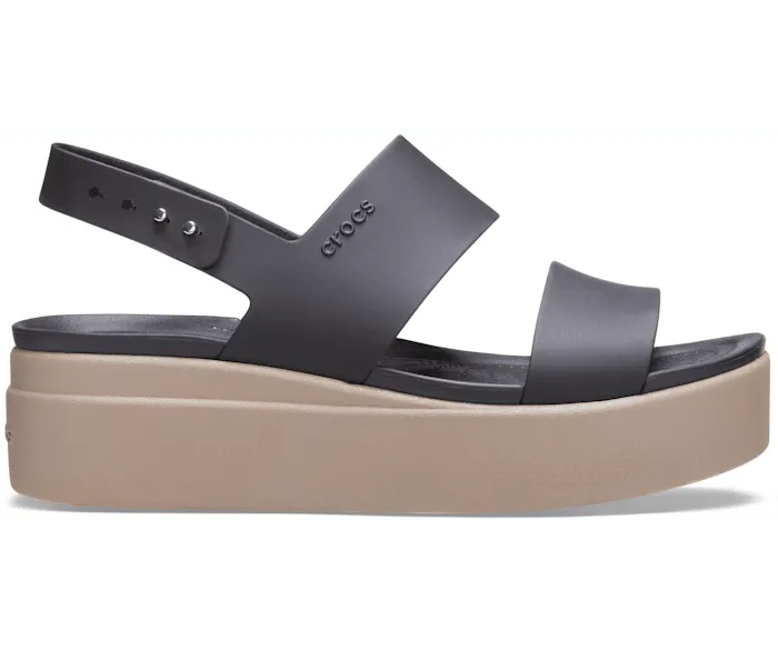 Brooklyn Low Wedge Black Mushroom Women Crocs Slides