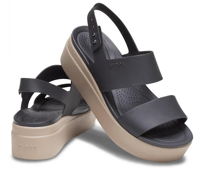 Brooklyn Low Wedge Black Mushroom Women Crocs Slides
