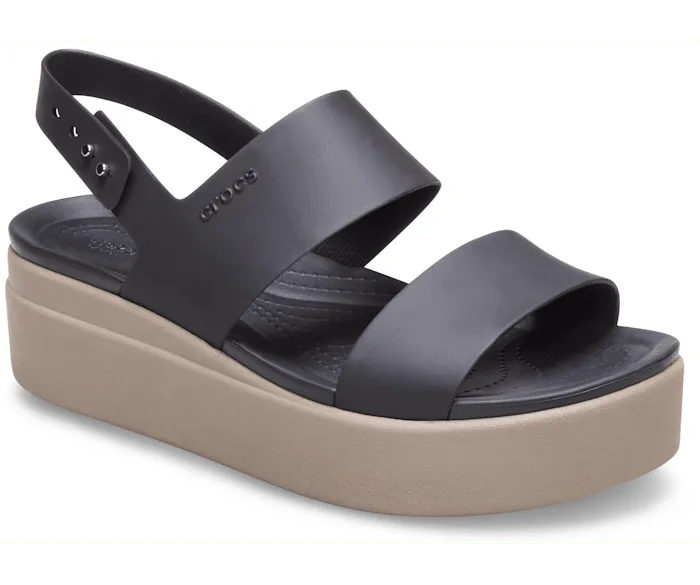 Brooklyn Low Wedge Black Mushroom Women Crocs Slides